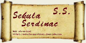 Sekula Serdinac vizit kartica